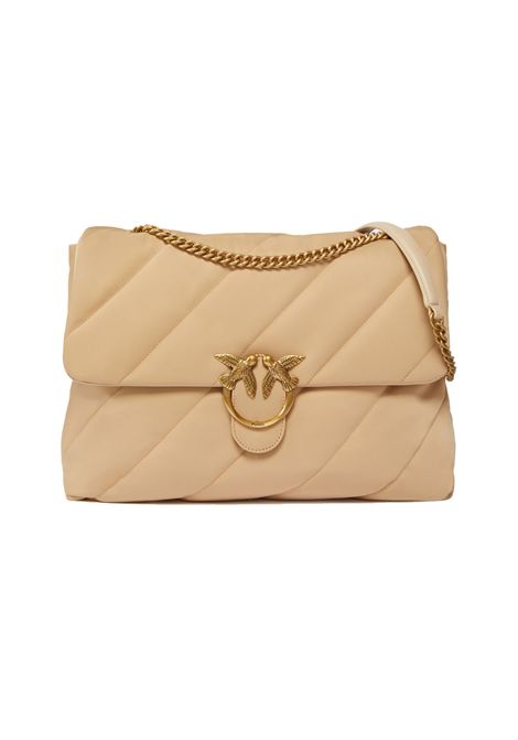 Borsa Pinko Extra Love Bag Beige oro tessuto riciclato PINKO | Borse | 103347 A05FC50Q